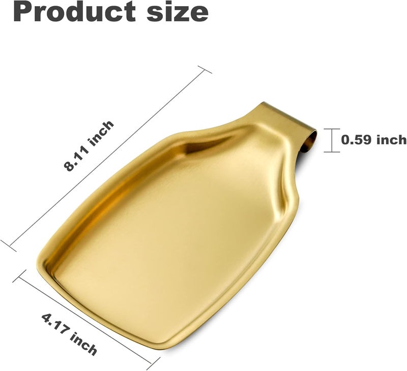 BETTWILL Gold Spoon Rest For Stove up, Stainless Steel Spoon Rest For Kitchen Counter, Large Kitchen Spoon Holder with Square Bottom, Spatula Spoon Ladle Utensil Holder, Heavy Duty. - Image 2