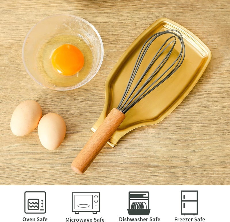 BETTWILL Gold Spoon Rest For Stove up, Stainless Steel Spoon Rest For Kitchen Counter, Large Kitchen Spoon Holder with Square Bottom, Spatula Spoon Ladle Utensil Holder, Heavy Duty. - Image 3