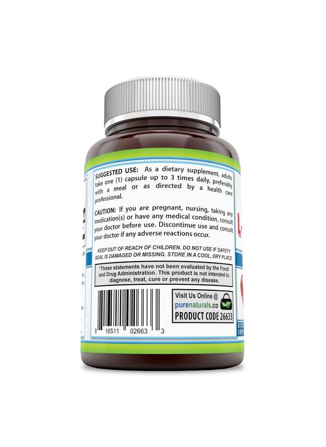 Pure Naturals Larginine 500 Mg Capsules Supports Cardiovascular Health Supports Healthy Immune Function & Hormone Health Promotes Healthy Circulation (120)  - Image 3