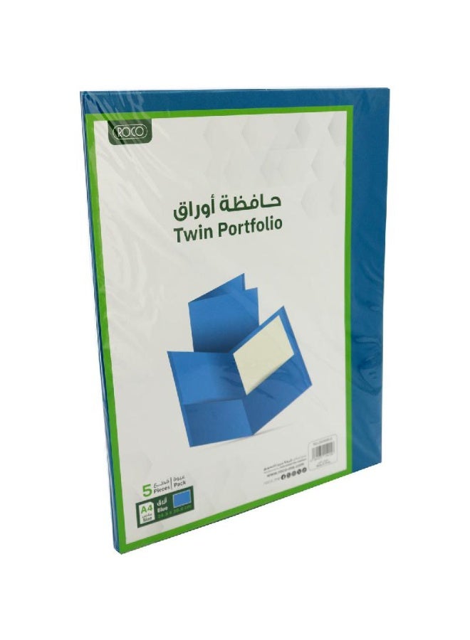 ROCO 5 Pieces Twin Portfolio A4 Blue
