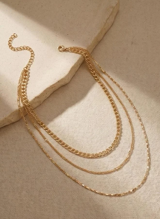 تايك تو Solid 3- Chain Layered Necklace