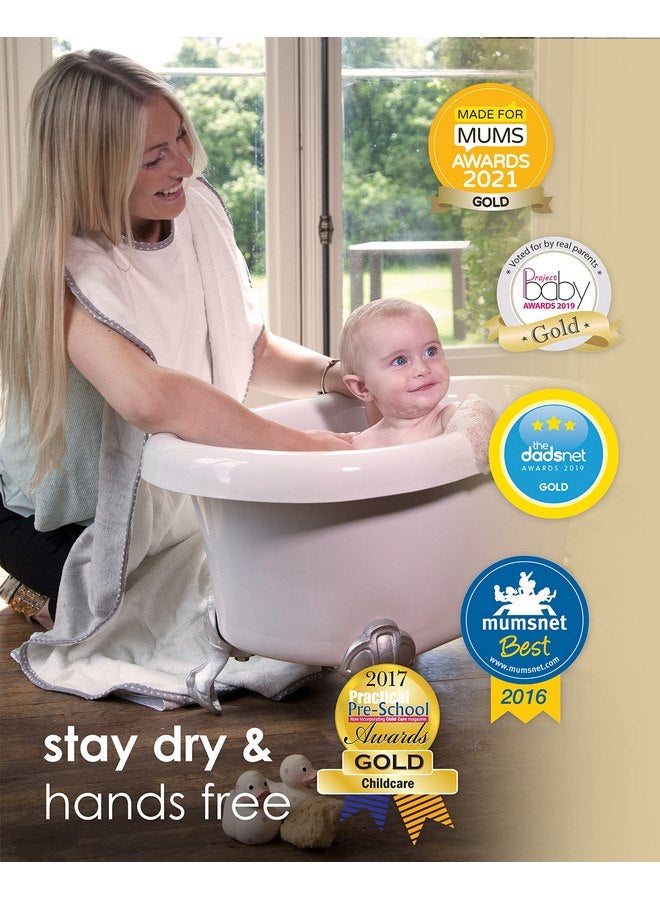 Cuddledry Hands Free Baby Bath Towel | Luxuriously Soft Bamboo Viscose & Cotton Hooded Baby Towel | Apron Towel for Safe Babies Bathtime | Perfect Newborn Gift | Gray - Image 4