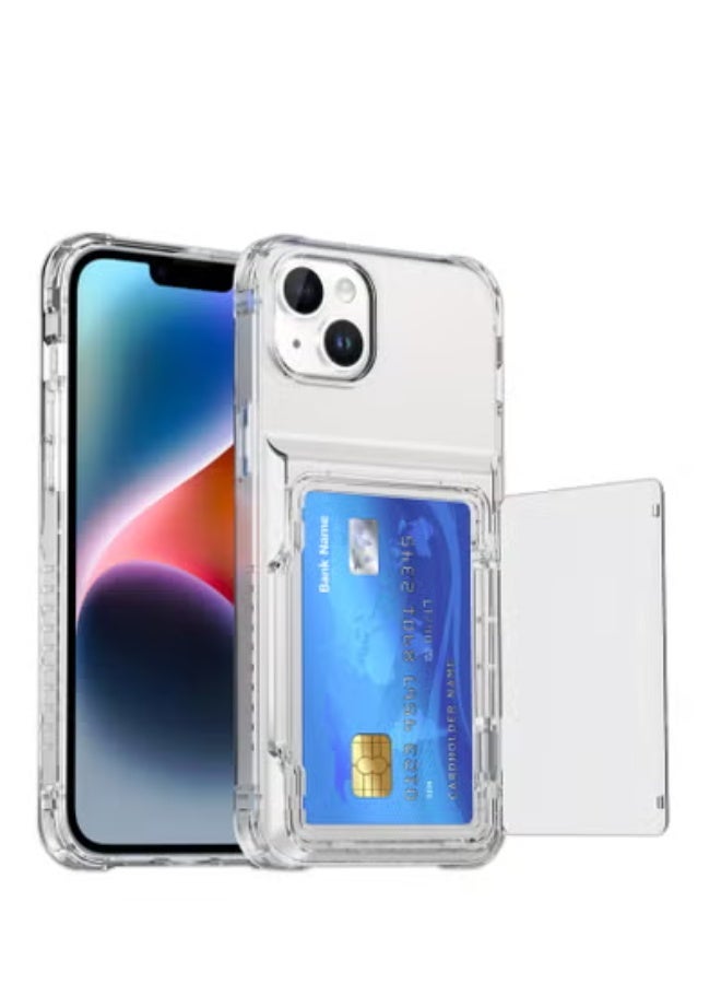 GULFLINK Transparent Wallet Case For iPhone 15 6.1 inch Hard Back with Build-in Card Slot Holder - Image 2