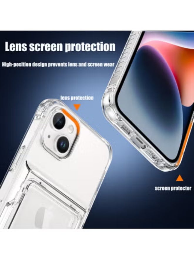 GULFLINK Transparent Wallet Case For iPhone 15 6.1 inch Hard Back with Build-in Card Slot Holder - Image 3