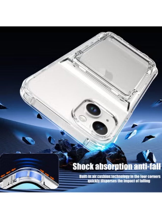 GULFLINK Transparent Wallet Case For iPhone 15 6.1 inch Hard Back with Build-in Card Slot Holder - Image 4