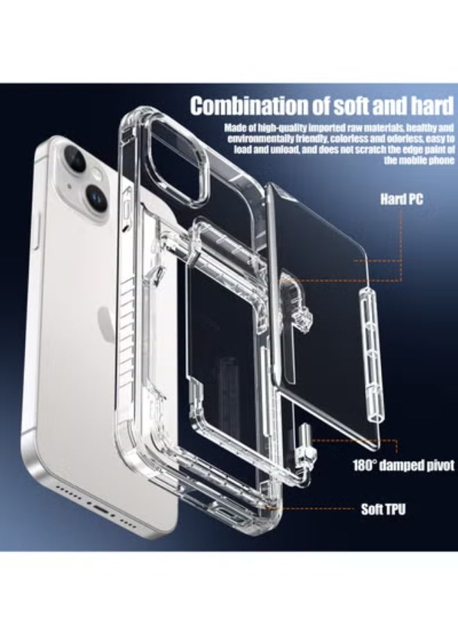 GULFLINK Transparent Wallet Case For iPhone 15 6.1 inch Hard Back with Build-in Card Slot Holder - Image 5