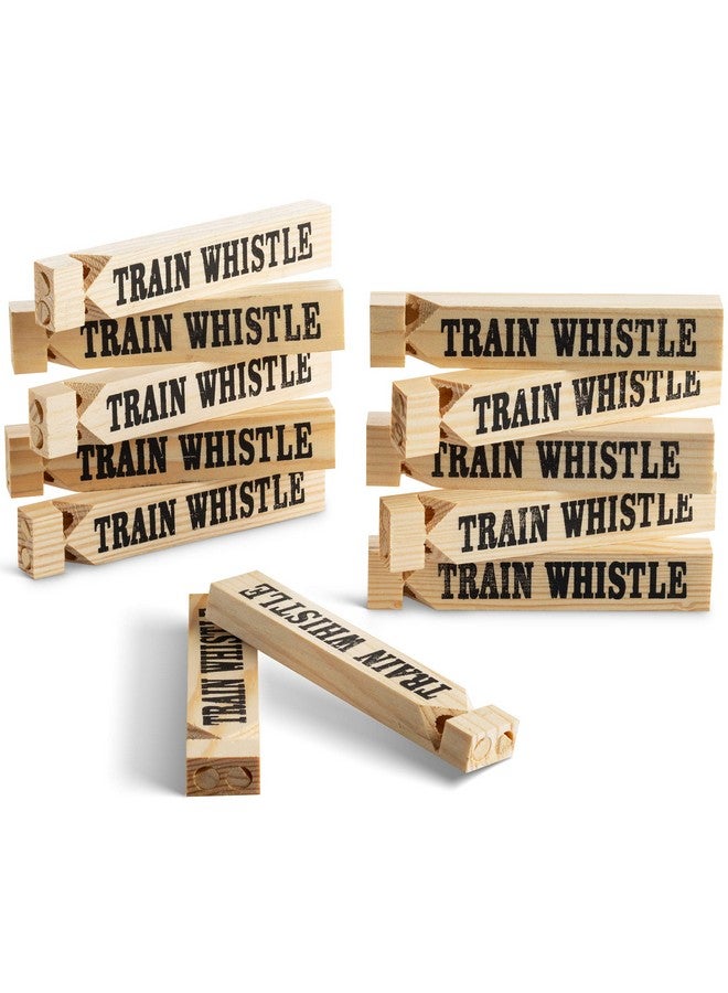Bedwina Wooden Train Whistles (Pack of 12) - Wood Train Whistle for Kids, Train Party Favors, Theme Birthday Decorations, Noisemakers, Goodie Bag Filler, Small Game Prizes, Stocking Stuffers  - Image 3