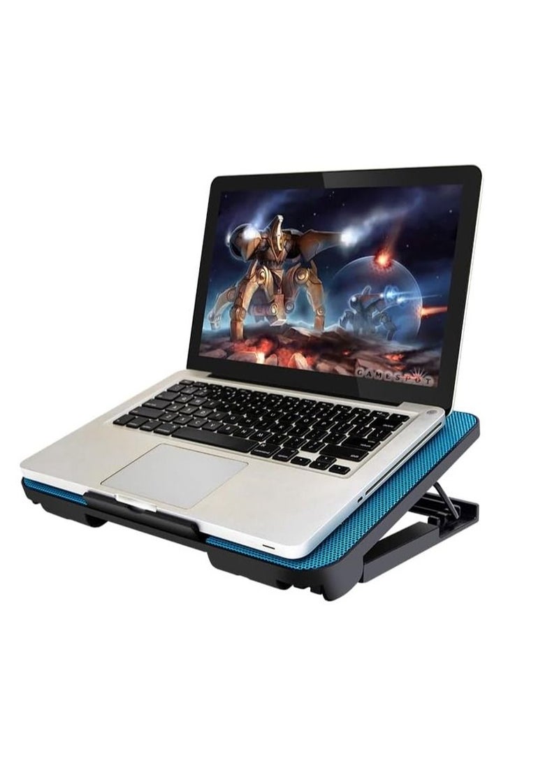 Zero - Zero ZR-650 Laptop Cooling Ergo Stand with Adjustable Fans for MacBook Samsung Ultrabook Acer Dell Hp -Blue - Image 1