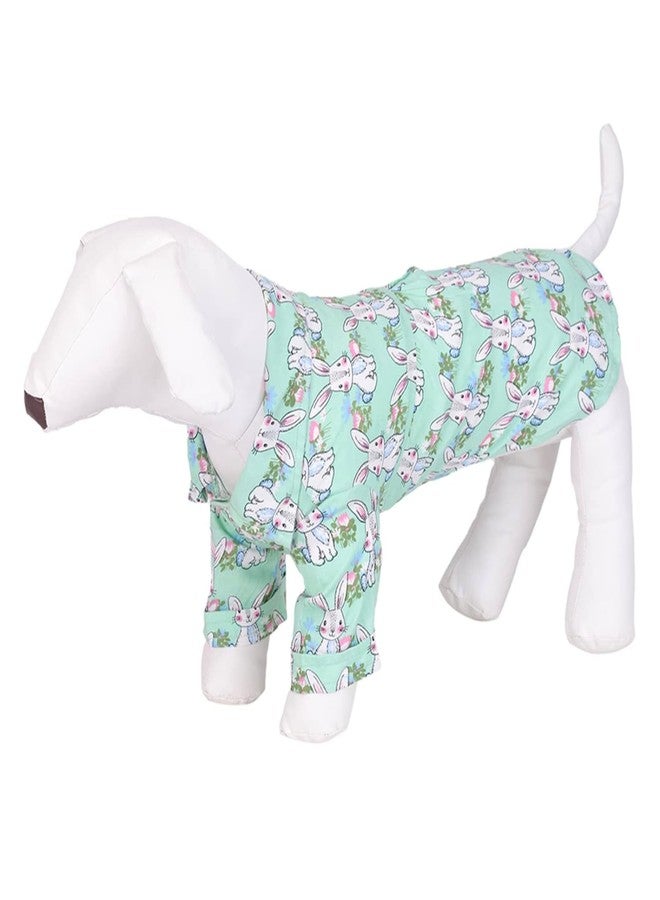 Lulala Dog Shirt - Bunny Print Summer Polo T-Shirt for Dogs, Breathable Pet Apparel, Cool Short Sleeve Outfit for Puppy, Cat, (12Inch, Pista) - Image 1