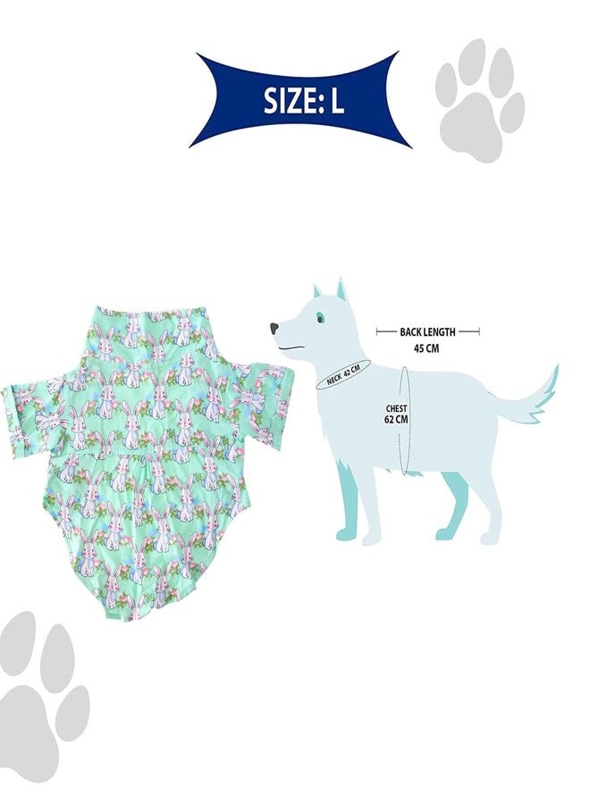 Lulala Dog Shirt - Bunny Print Summer Polo T-Shirt for Dogs, Breathable Pet Apparel, Cool Short Sleeve Outfit for Puppy, Cat, (12Inch, Pista) - Image 5
