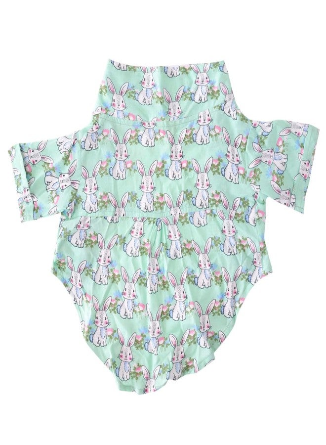 Lulala Dog Shirt - Bunny Print Summer Polo T-Shirt for Dogs, Breathable Pet Apparel, Cool Short Sleeve Outfit for Puppy, Cat, (12Inch, Pista) - Image 2