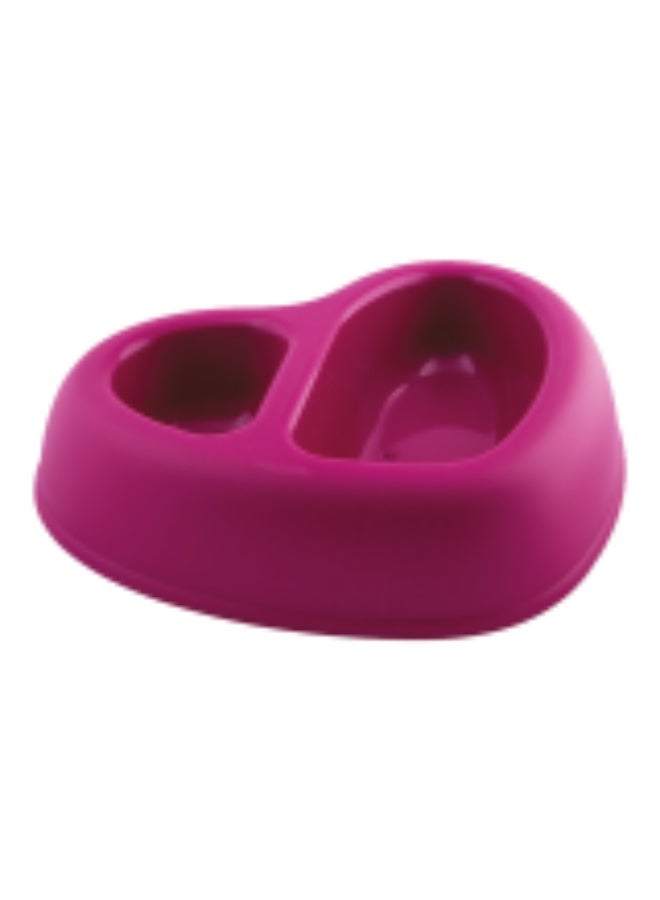 Georplast That’s Amore Double Pet Bowl for Dogs & Cats – Heart-Shaped Dual Food & Water Feeder – RED – Non-Slip Durable Plastic Feeding Dish – - Image 1