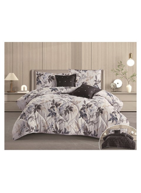 100% Microfiber Single Bed Comforter, Geometric Design Bed Cover, Reversible, Set of 4, Size 230X170cm
