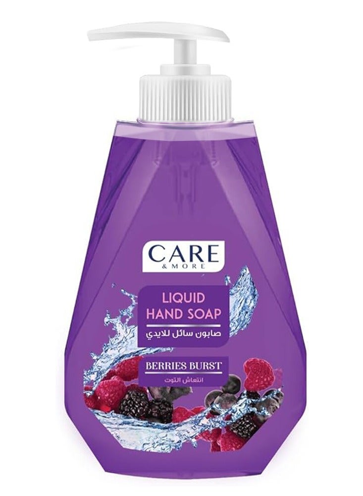 Care & More Liquid hand soap  For Hand Wash , Very Good Smell Berries Burst , Size 520 Ml