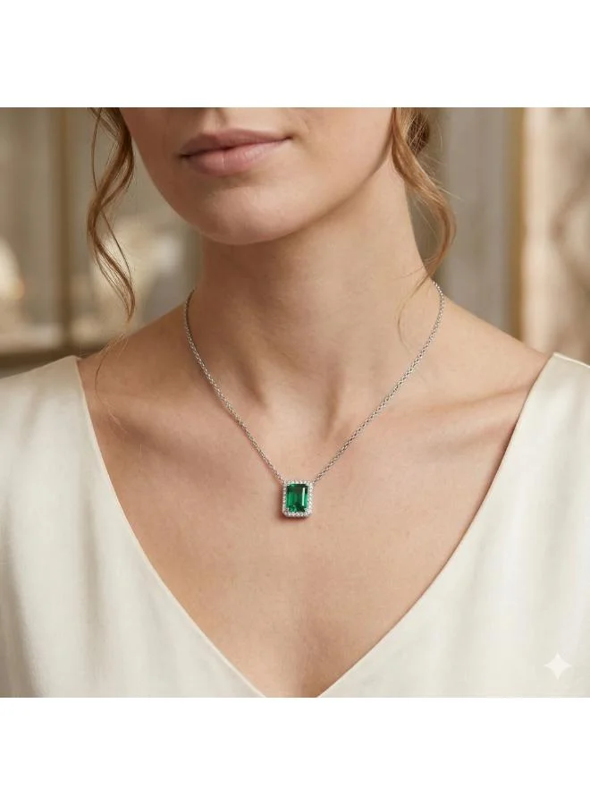 SWAROVSKI Una EME06 Rhodium Plated Pendant Necklace