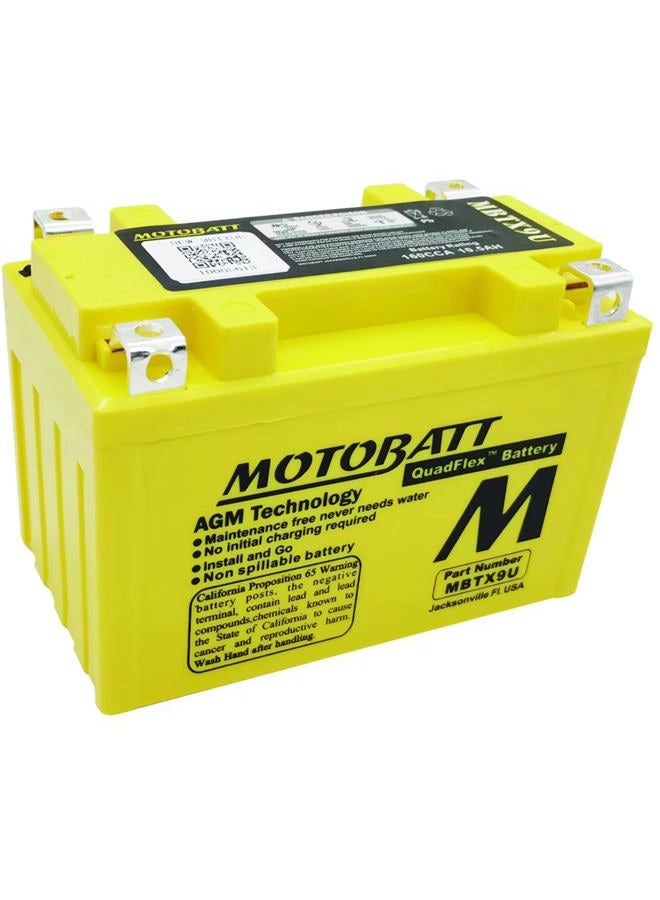 Motobatt بطارية DB Electrical MBTX9U جديدة لبطارية موتوبات 10.5Ah، هوندا، بي إم دبليو، كيه تي إم، إم في، ياماها، إي-تون، كيمكو، سيم، كاسيا، هوسابيرغ، هيوسنج، تريومف، أرتيك كات، بولاريس للدراجات النارية ATV YT12A-BS - Image 3
