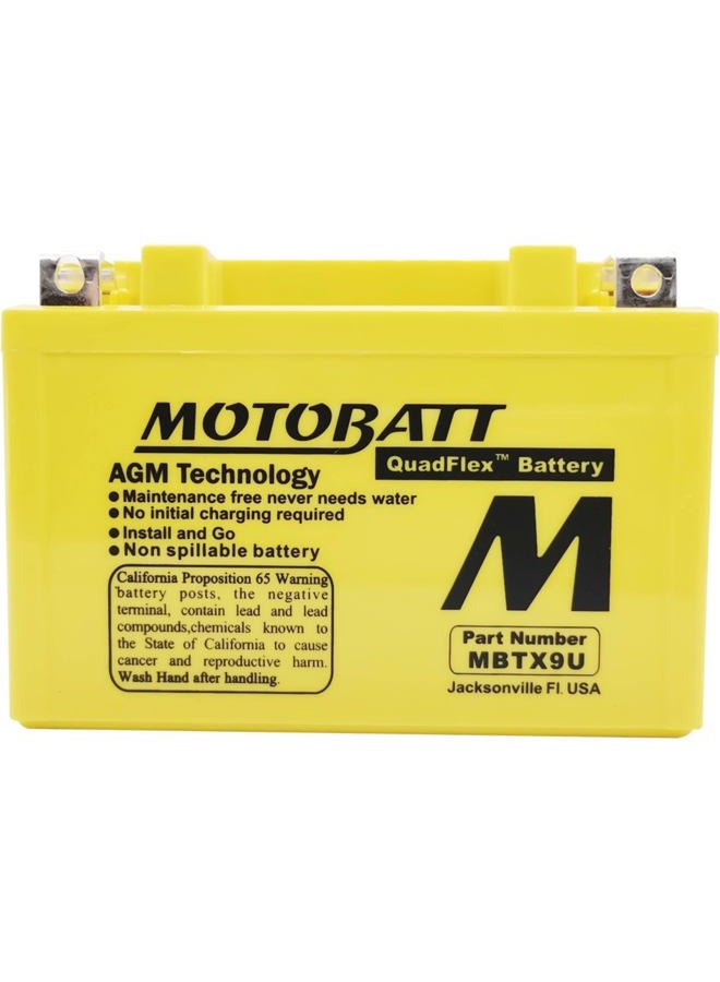 Motobatt بطارية DB Electrical MBTX9U جديدة لبطارية موتوبات 10.5Ah، هوندا، بي إم دبليو، كيه تي إم، إم في، ياماها، إي-تون، كيمكو، سيم، كاسيا، هوسابيرغ، هيوسنج، تريومف، أرتيك كات، بولاريس للدراجات النارية ATV YT12A-BS - Image 2