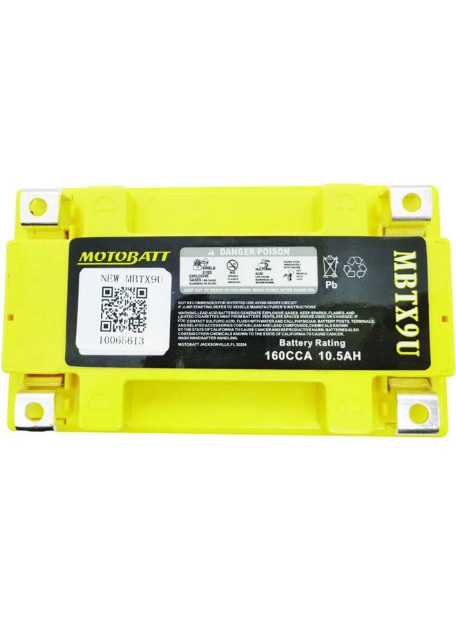 Motobatt بطارية DB Electrical MBTX9U جديدة لبطارية موتوبات 10.5Ah، هوندا، بي إم دبليو، كيه تي إم، إم في، ياماها، إي-تون، كيمكو، سيم، كاسيا، هوسابيرغ، هيوسنج، تريومف، أرتيك كات، بولاريس للدراجات النارية ATV YT12A-BS - Image 4