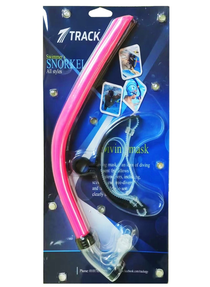Track Front Swimming Snorkel Breathing Tube Silicone Mouth Piece, Black/Pink  - Image 2