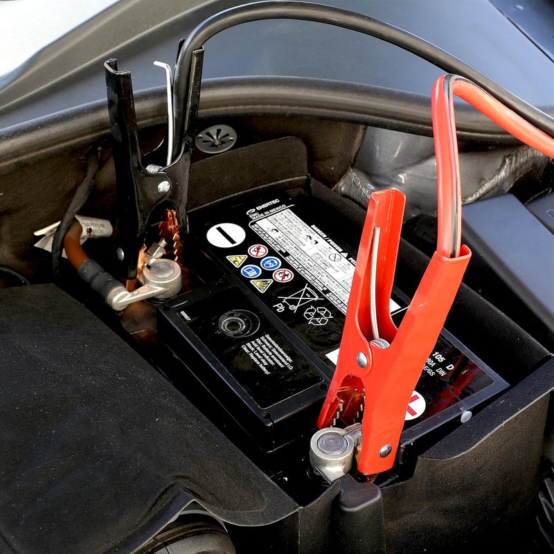 EPAuto 6 Gauge x 16 Ft Heavy Duty Booster Jumper Cables with Travel Bag and Safety Gloves - Image 2