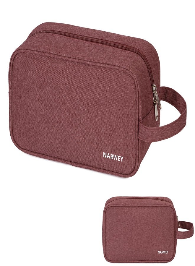 Narwey Travel Toiletry Bag for Women Traveling Dopp Kit Travel Bag for Toiletries Cosmetic Bag Makeup Bag Medicine Bag for Traveling (Jujube Red) - Image 1