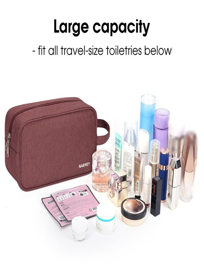 Narwey Travel Toiletry Bag for Women Traveling Dopp Kit Travel Bag for Toiletries Cosmetic Bag Makeup Bag Medicine Bag for Traveling (Jujube Red) - Image 3