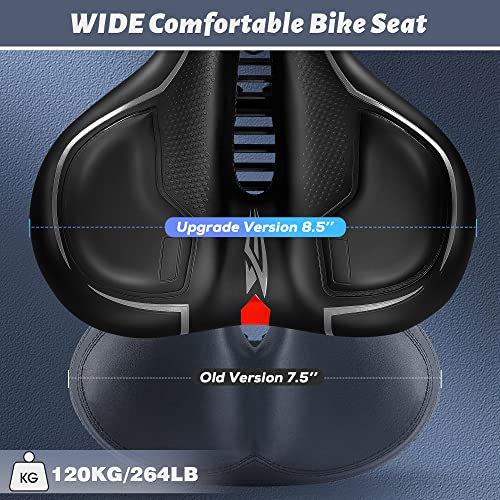 IPOW Comfort Bike Seat for Women or Men, Bicycle Saddle Replacement Padded Soft High Density Memory Foam with Dual Shock Absorbing Rubber Balls Suspension Universal Fit for Indoor/Outdoor Bikes - Image 4