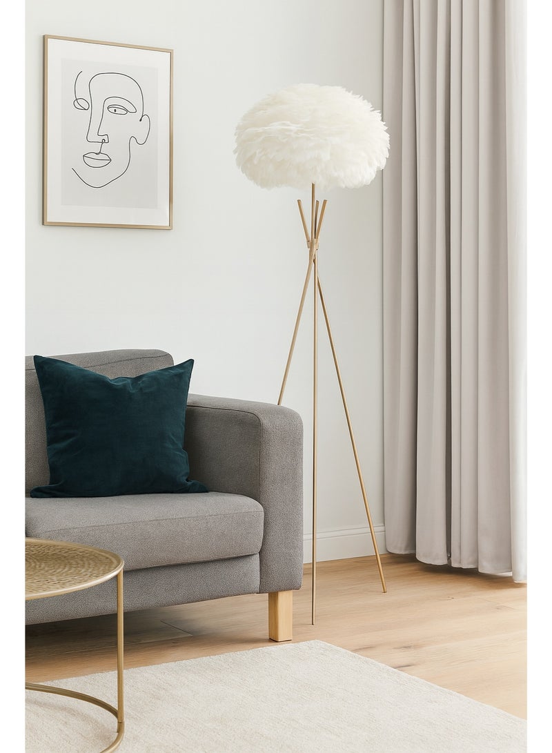 كيو ويل مصباح أرضي ذهبي بقاعدة ثلاثية مودرن - Image 4