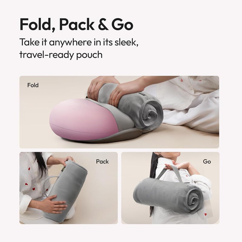 Frido وسادة العناق | قابلة للتنفس وناعمة للغاية من رغوة الذاكرة | دعم النوم للبالغين | أفضل وسادة للعناق للذين ينامون على الجانب والسفر | مضادة للتجاعيد وصديقة للبشرة – وردي توتو - Image 3