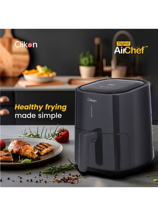 Clikon Air Fryer With 4L Non-Stick Container Basket and Dishwasher Safe Basket 4 L 1400 W CK352 Black - Image 2