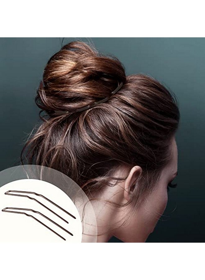 Mtlee 24 Pcs U Shaped Hair Pins Ballet Bobby Pins U Pin Hair Styling Pins Bobby Pins For Updo With Storage Box Metal U Bun Hair Forks For Women Girls Thick Thin Long Curly Hair(Brown 2.5 Inch) - Image 3