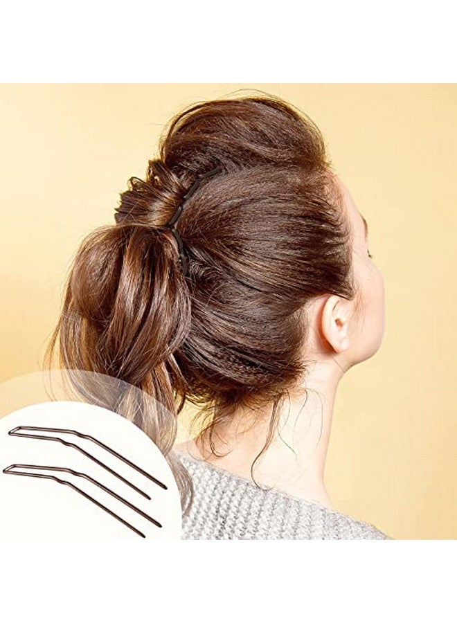 Mtlee 24 Pcs U Shaped Hair Pins Ballet Bobby Pins U Pin Hair Styling Pins Bobby Pins For Updo With Storage Box Metal U Bun Hair Forks For Women Girls Thick Thin Long Curly Hair(Brown 2.5 Inch) - Image 4