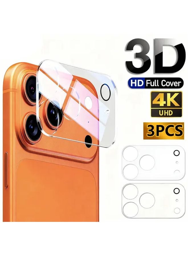 Transparent 3Pcs Tempered Glass Screen Protector for iPhone 16 HD Clear Anti Scratch - Image 1