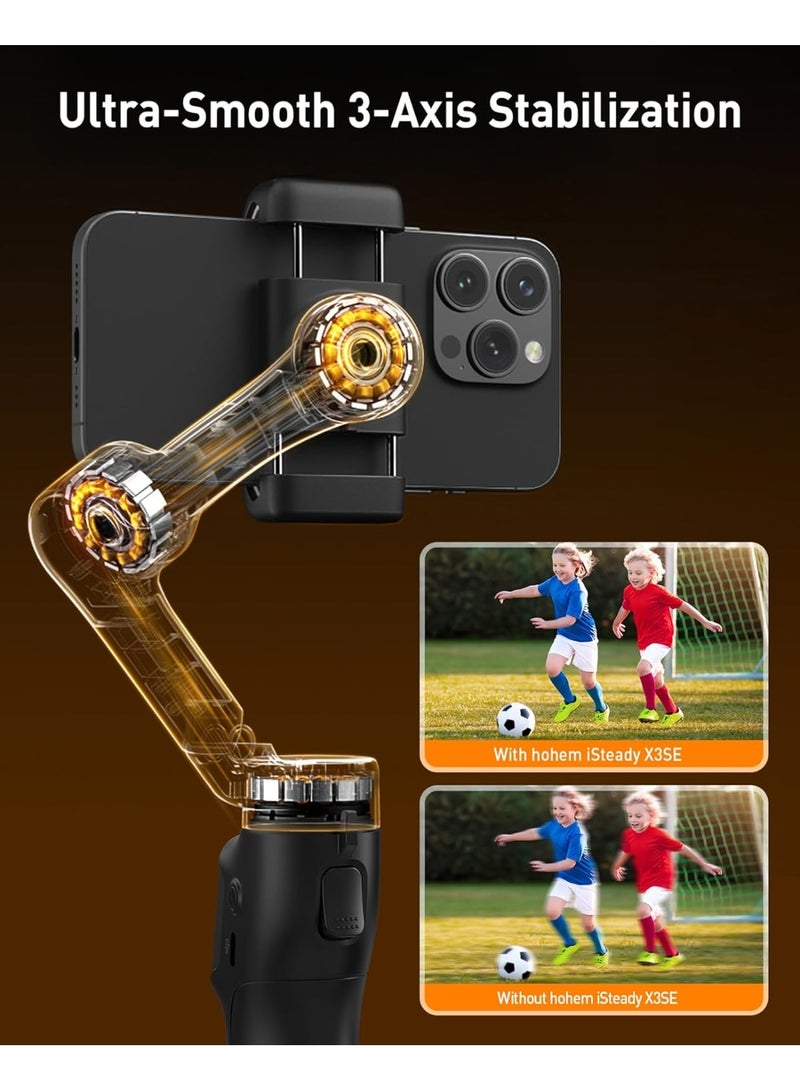 MUNTAQI L7CPro Plus 3-Axis Foldable Gimbal Stabilizer – Portable Smartphone Video Stabilizer with Wireless Remote, Auto Face Tracking, Panorama Mode, Anti-Shake Handheld Phone Gimbal for Vlogging, YouTube & Travel - Image 5