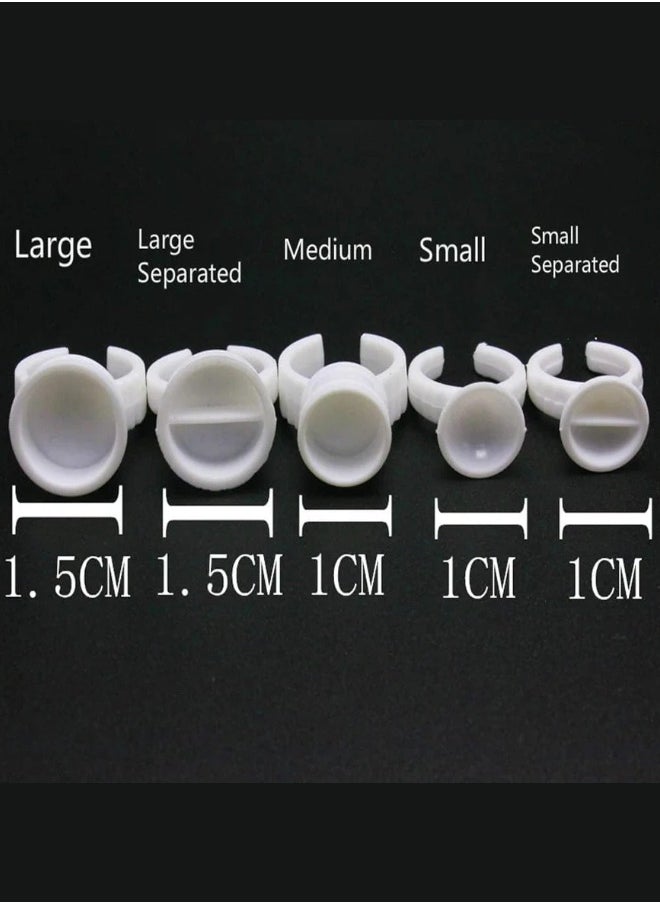 globalstar Globalstar 100PCS Tattoo Ink Ring Cups - Disposable Holders for Tattoo Ink, Glue, and Microblading Pigments  - Image 3