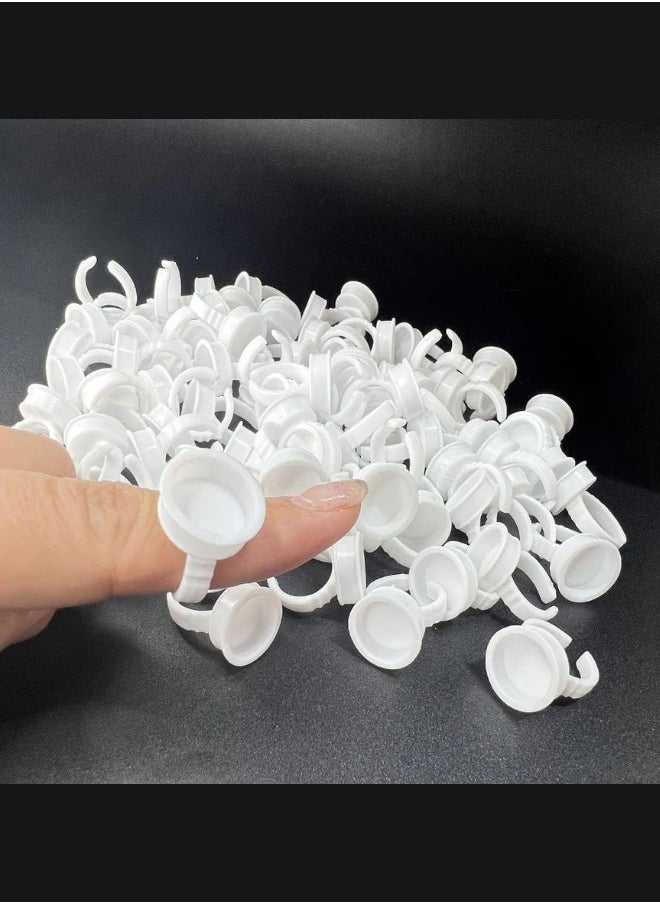 globalstar Globalstar 100PCS Tattoo Ink Ring Cups - Disposable Holders for Tattoo Ink, Glue, and Microblading Pigments  - Image 4