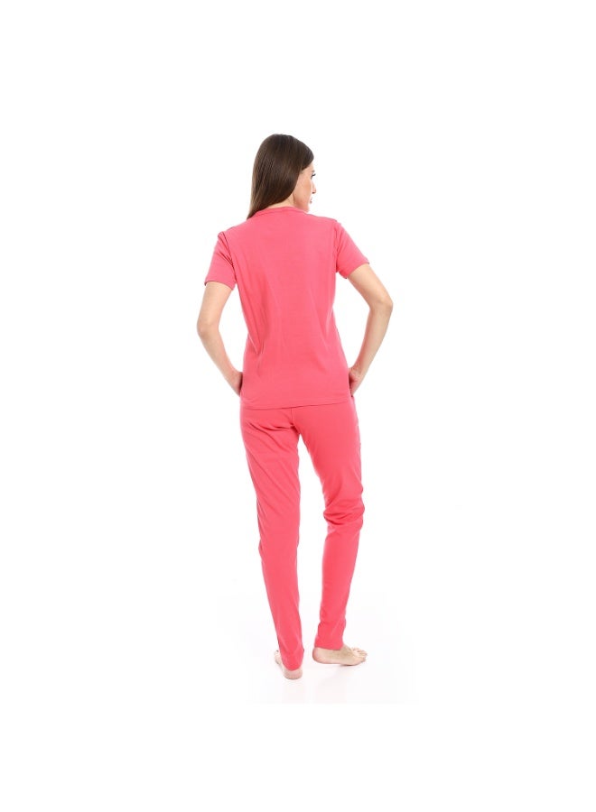Red Circle pajama with panda print and buttons - Image 2
