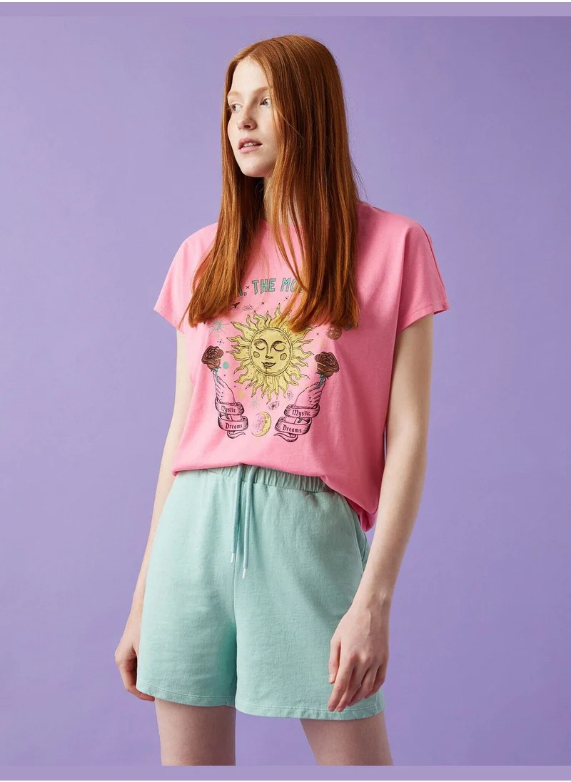 كوتون Printed T-Shirt Crew Neck