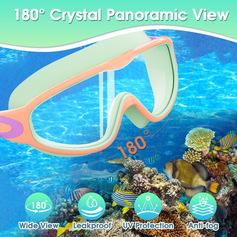 EverSport Goggles for Kids 6-14, 2 Pack Swimming Goggles, Clear Vision Anti-fog Pool Swim Goggles with Nose Cover Wide View Water Swim Mask for kids Toddler Girls Boys Teens age 4-7 8-14 8-12 3-5 3-6 - Image 2
