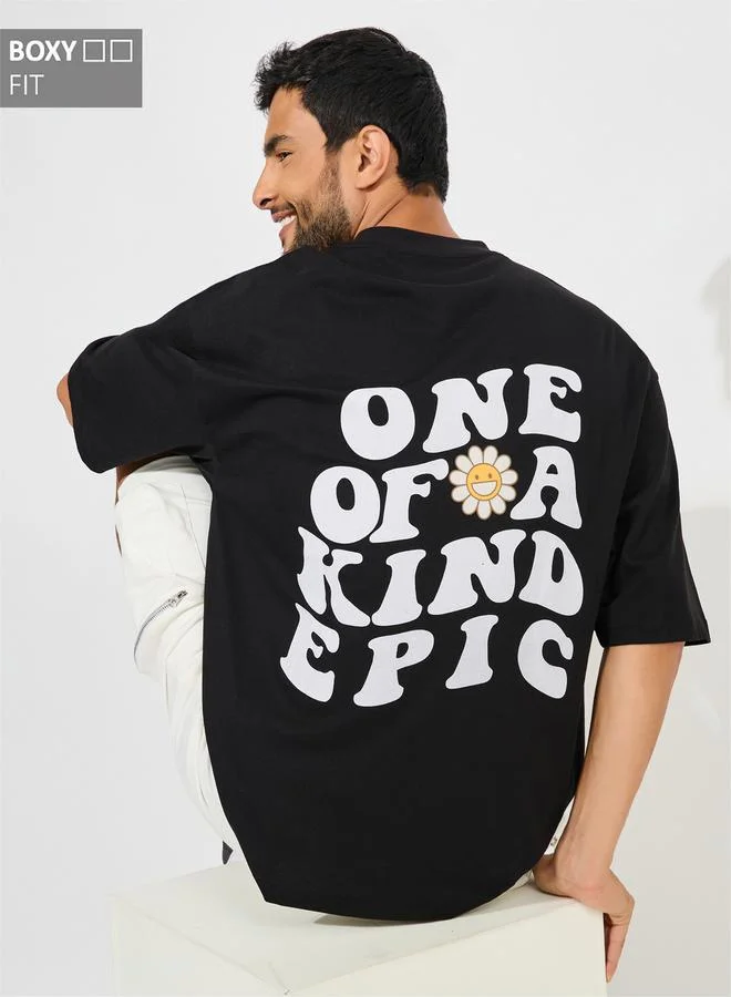 Styli One Of A Kind Slogan Print Boxy Streetwear T-Shirt