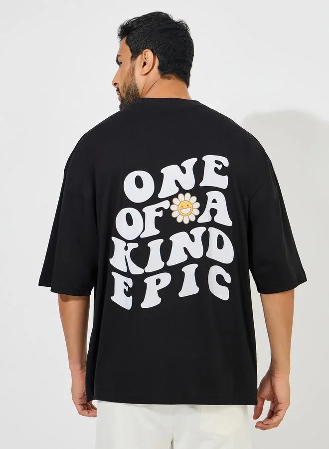 Styli One Of A Kind Slogan Print Boxy Streetwear T-Shirt