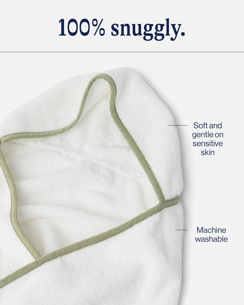 Lalo The Hooded Towel - Washcloth 2-Pack for Babys & Toddlers - Coconut - Sage - Image 5