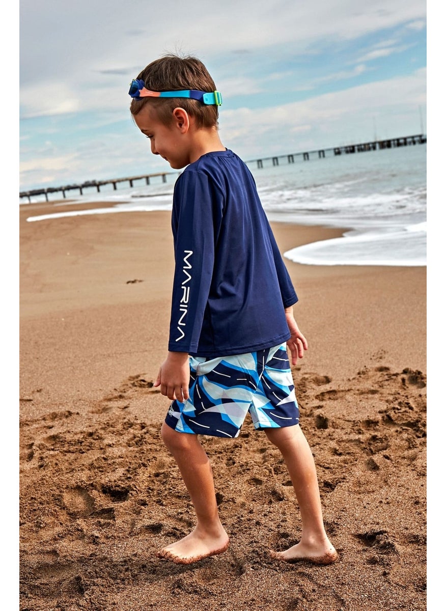 Marina Navy Blue Patterned Boy Shorts B2436  - Image 2