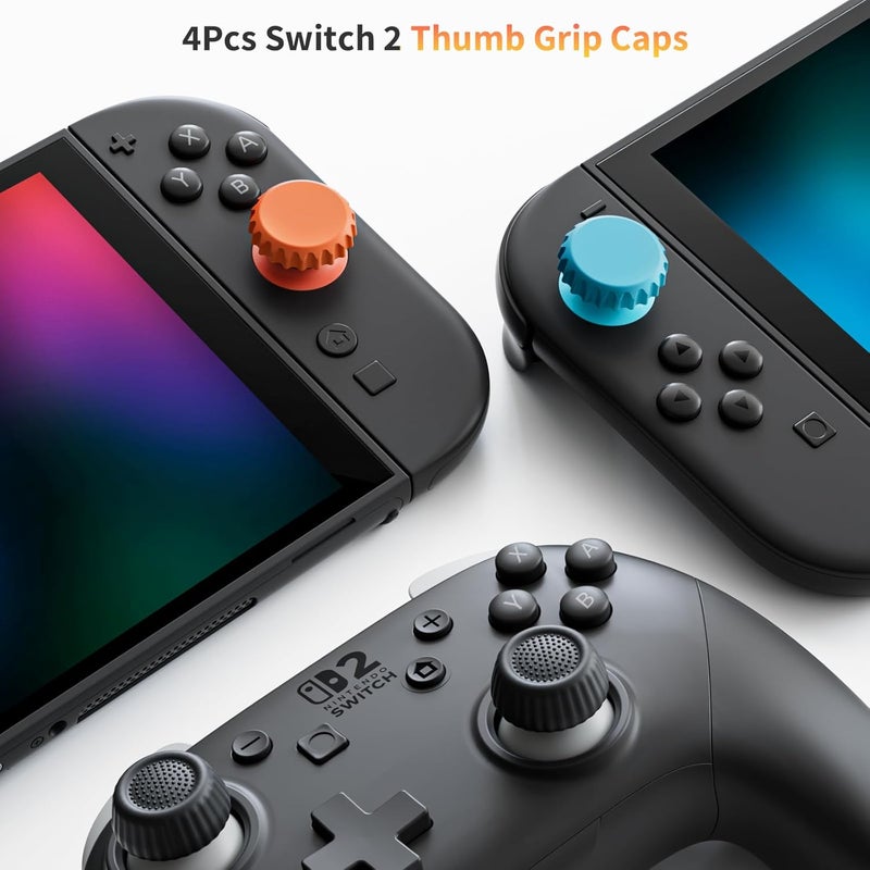 COOWPS حافظة COOWPS فائقة الصلابة لجهاز Nintendo Switch 2، مع 4 قطع من مقابض الإبهام، وحماية عسكرية من اللباد عديم الرائحة، وحافظة حمل مبطنة ناعمة مع 8 فتحات لبطاقات الألعاب - Image 3