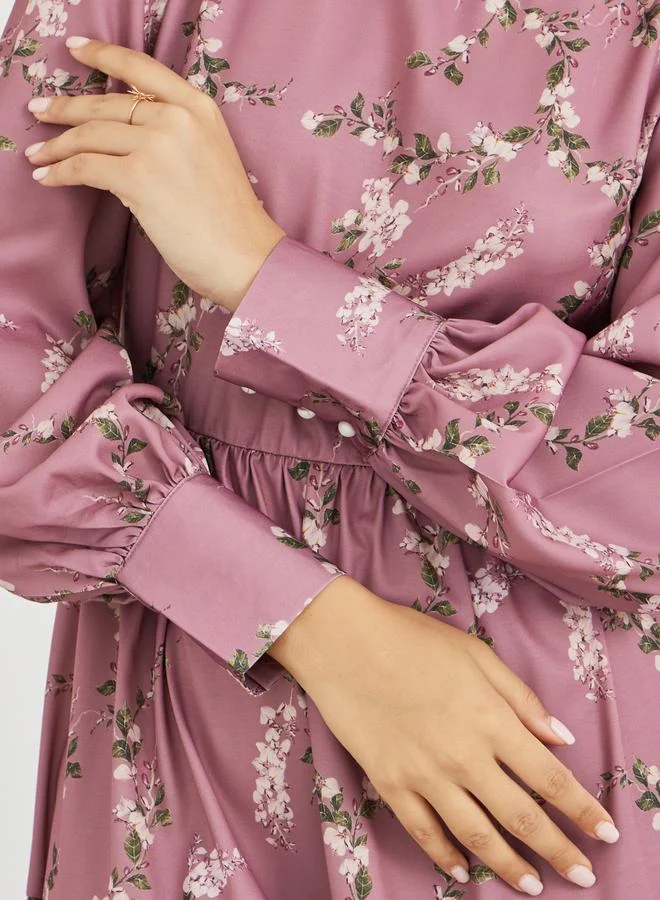Styli Floral Tiered Dress