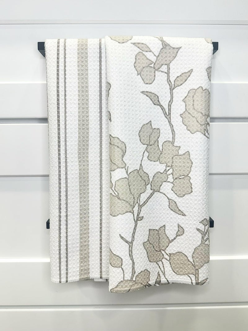 Trig Kitchen Towel. Tea Towel. Dish Cloth. Double Sided Design. Quick Dry Waffle Weave Microfiber. Highly Absorbent. Designer Prints. Modern. 2 Pack. Aspen - Image 3