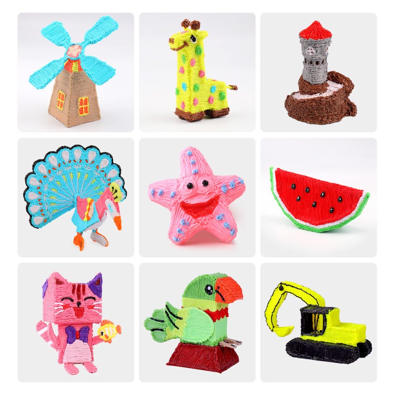 dikale 3D Pen Filament 1.75mm PLA Refills 40 Colors, Each Color 8 Meters(26 Feet), Total Length 320m(1050 Feet), 250 Stencils eBooks, Safe for Kids to Create Stunning 3D Art with 40 Vibrant Colors - Image 4