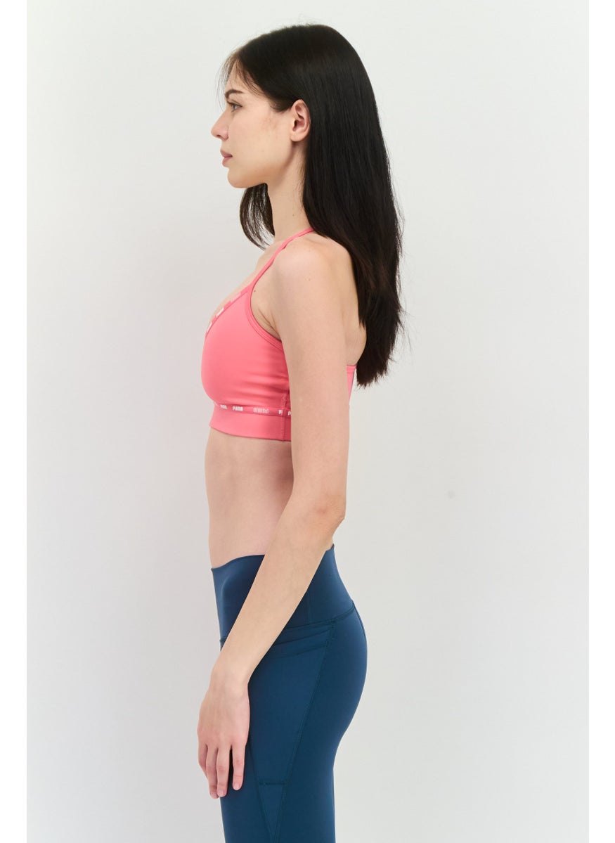 PUMA Women Brand Logo Non Padded Sports Bra, Pink  - Image 2