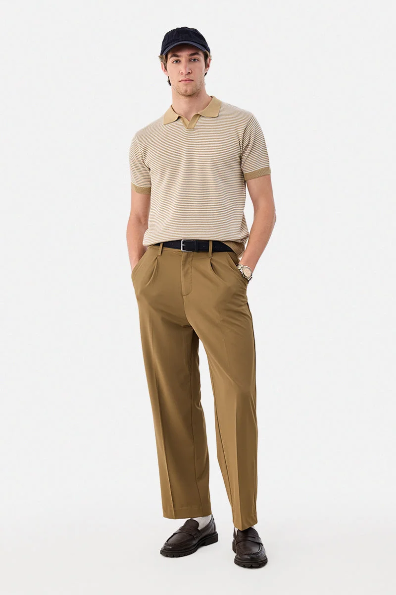 SNITCH Flat Knit Stripes Polo T-Shirt