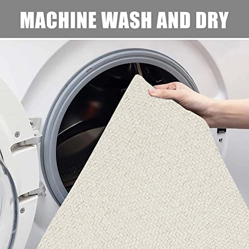 Collive 4x6 Small Area Rug for Living Room, White/Beige Woven Cotton Bedroom Carpets Modern Comfy Indoor Nursery Rug Farmhouse Accent Carpet for Dining Room, Bedside, Office, Patio Decor - Image 4